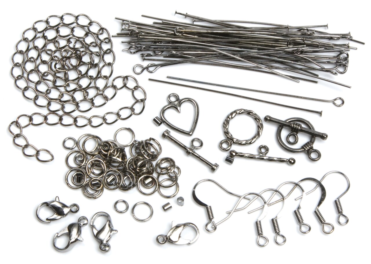 Cousin Jewelry Basics Metal Findings 145/Pkg-Gunmetal Starter Pack